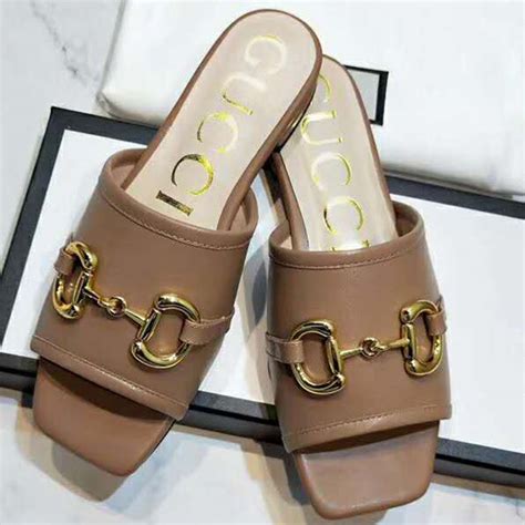 brown gucci slides women|gucci black slides women.